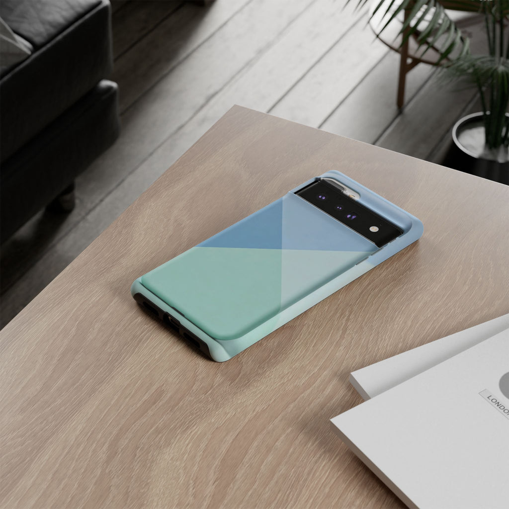 Geometric Mint & Sky Tough Phone Case