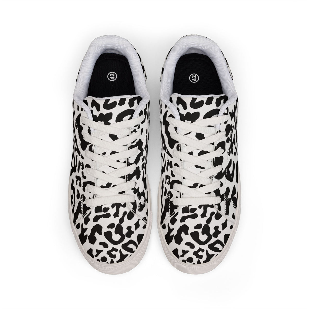 Zapatillas Low-Top Hombre — Cuero Estampado Leopardo