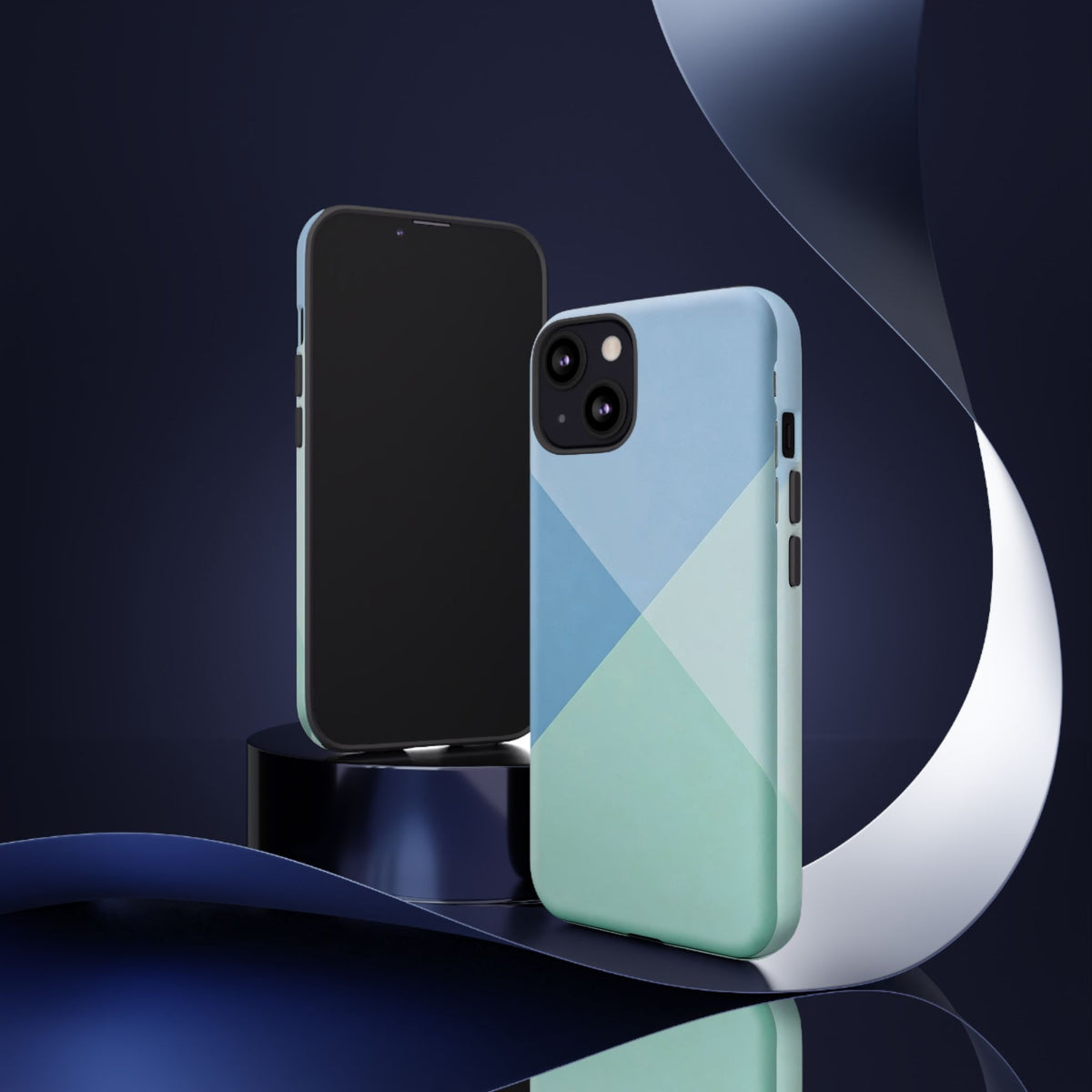 Geometric Mint & Sky Tough Phone Case
