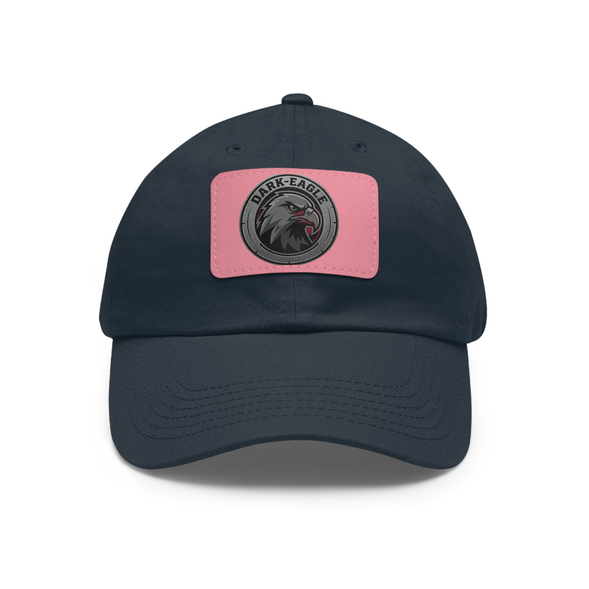 Leather Patch Dad Hat — ‘Dark Eagle’ Vintage Emblem Cap