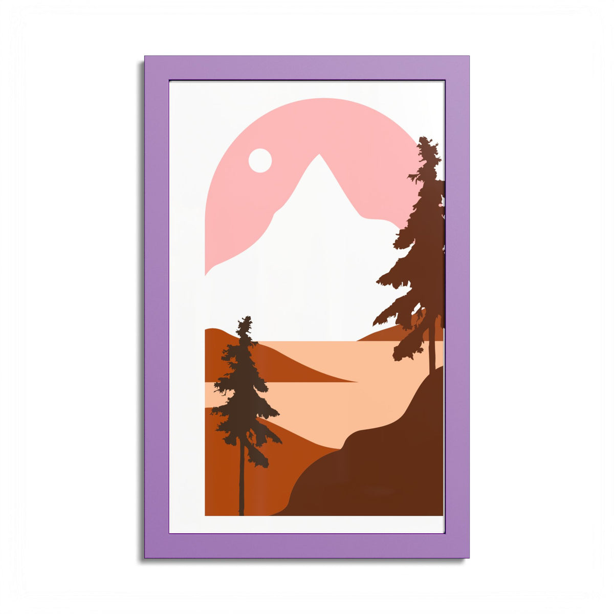 Minimalist Mountain Poster — Colored Frame Wall Art