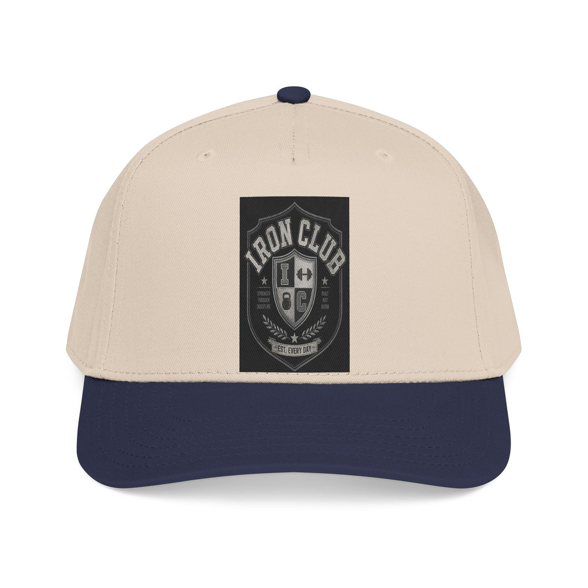 Iron Club Shield Baseball Cap — Vintage Gym Logo Hat