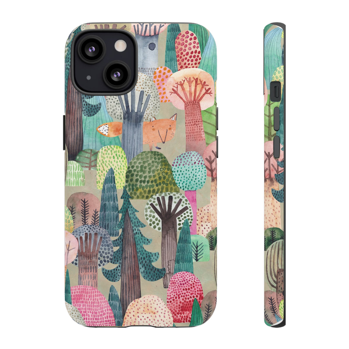 Woodland Fox Phone Case — Colorful Forest Art iPhone Cover