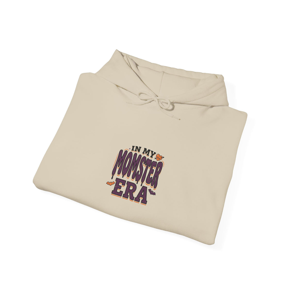 Momster Era Hoodie | Halloween mom, spooky lettering, bats, purple orange