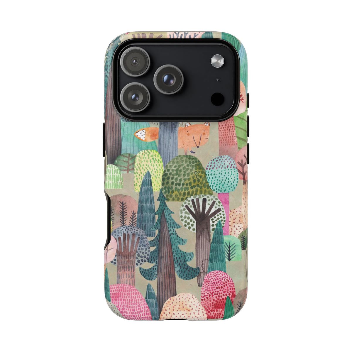 Woodland Fox Phone Case — Colorful Forest Art iPhone Cover
