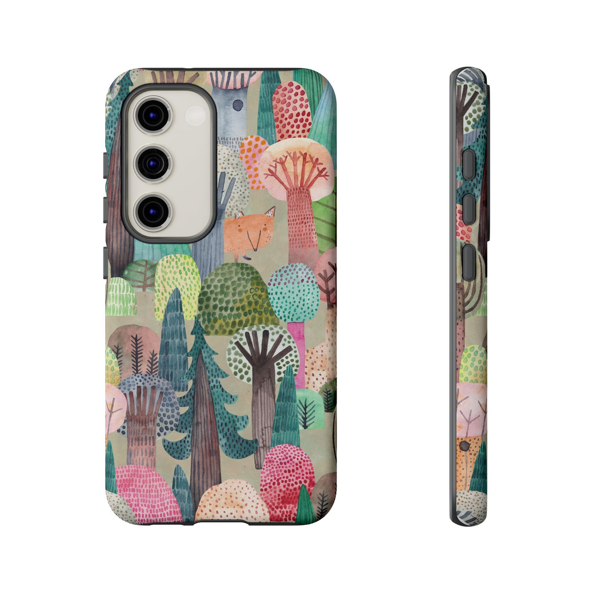 Woodland Fox Phone Case — Colorful Forest Art iPhone Cover
