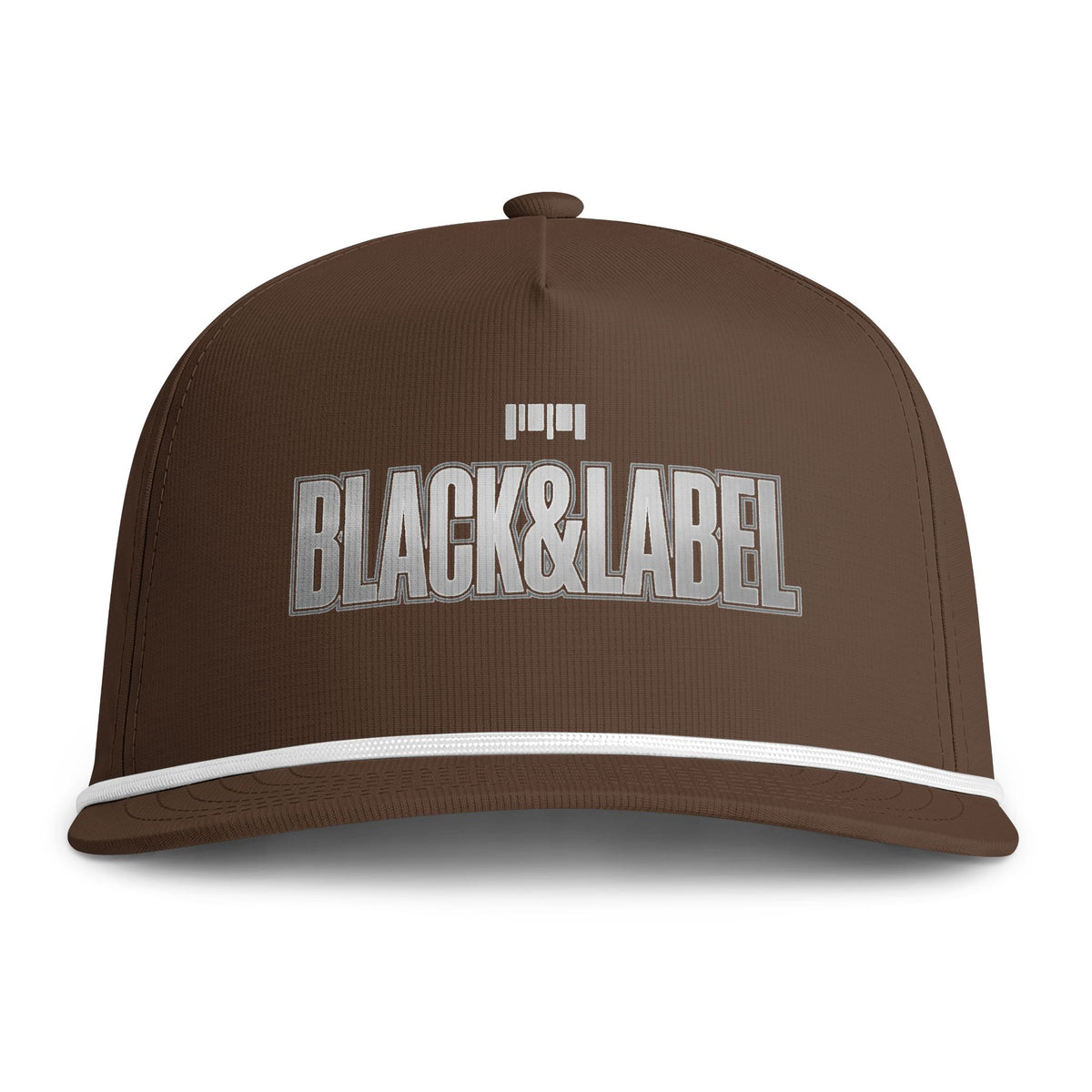 Snapback Hat — "Black & Label" Rope-Trim Sunwashed Cap