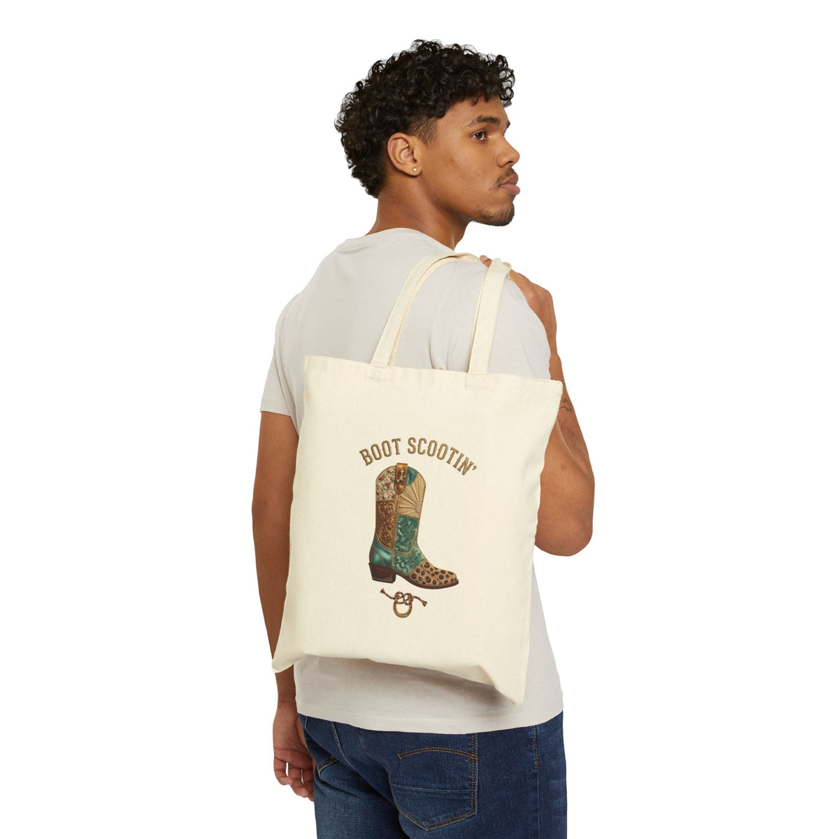 Boot Scootin' Cowboy Boot Tote | Country Western Canvas Tote