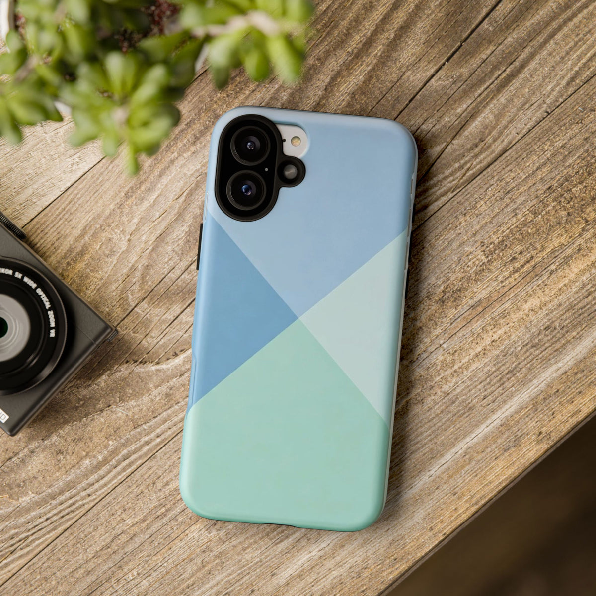 Geometric Mint & Sky Tough Phone Case