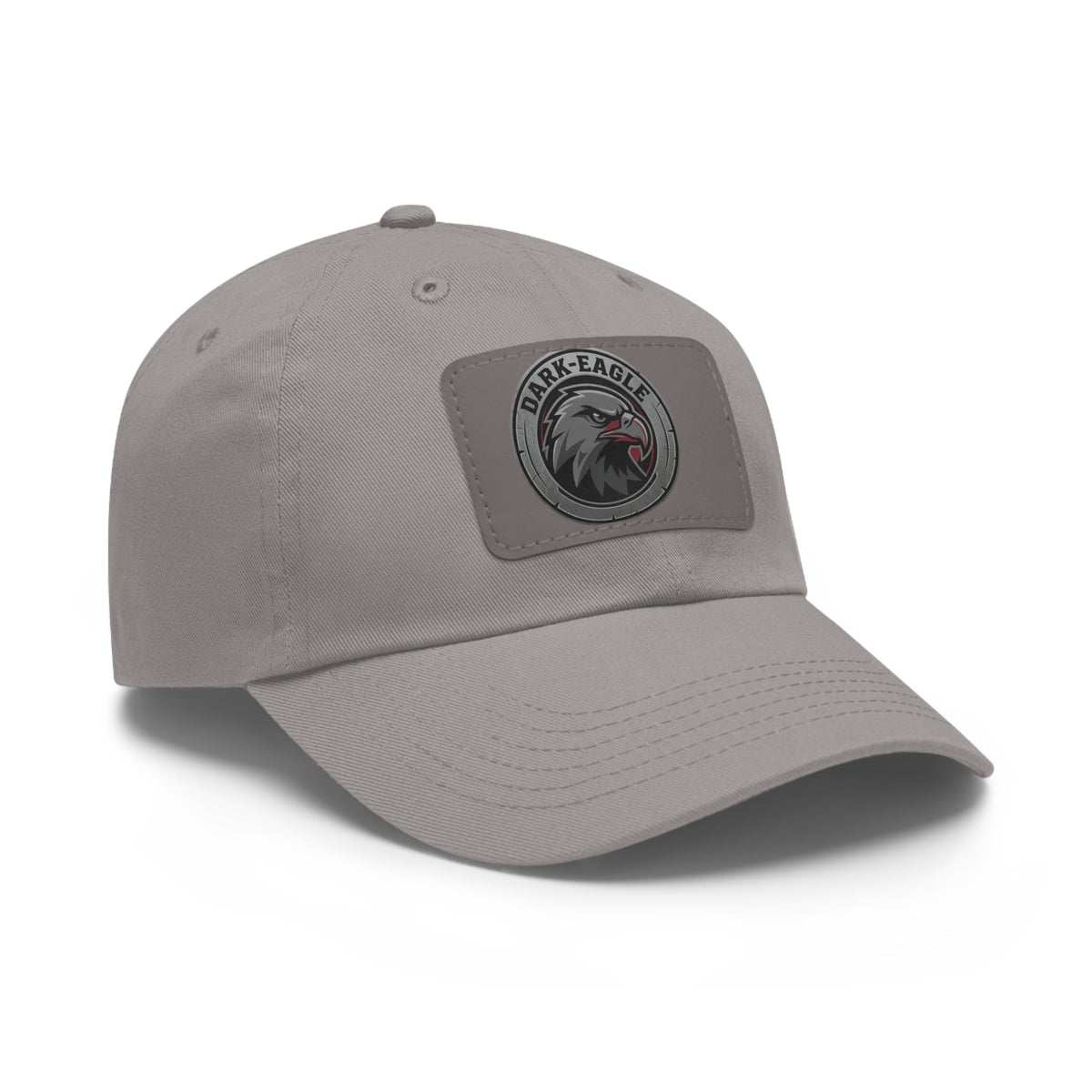 Leather Patch Dad Hat — ‘Dark Eagle’ Vintage Emblem Cap