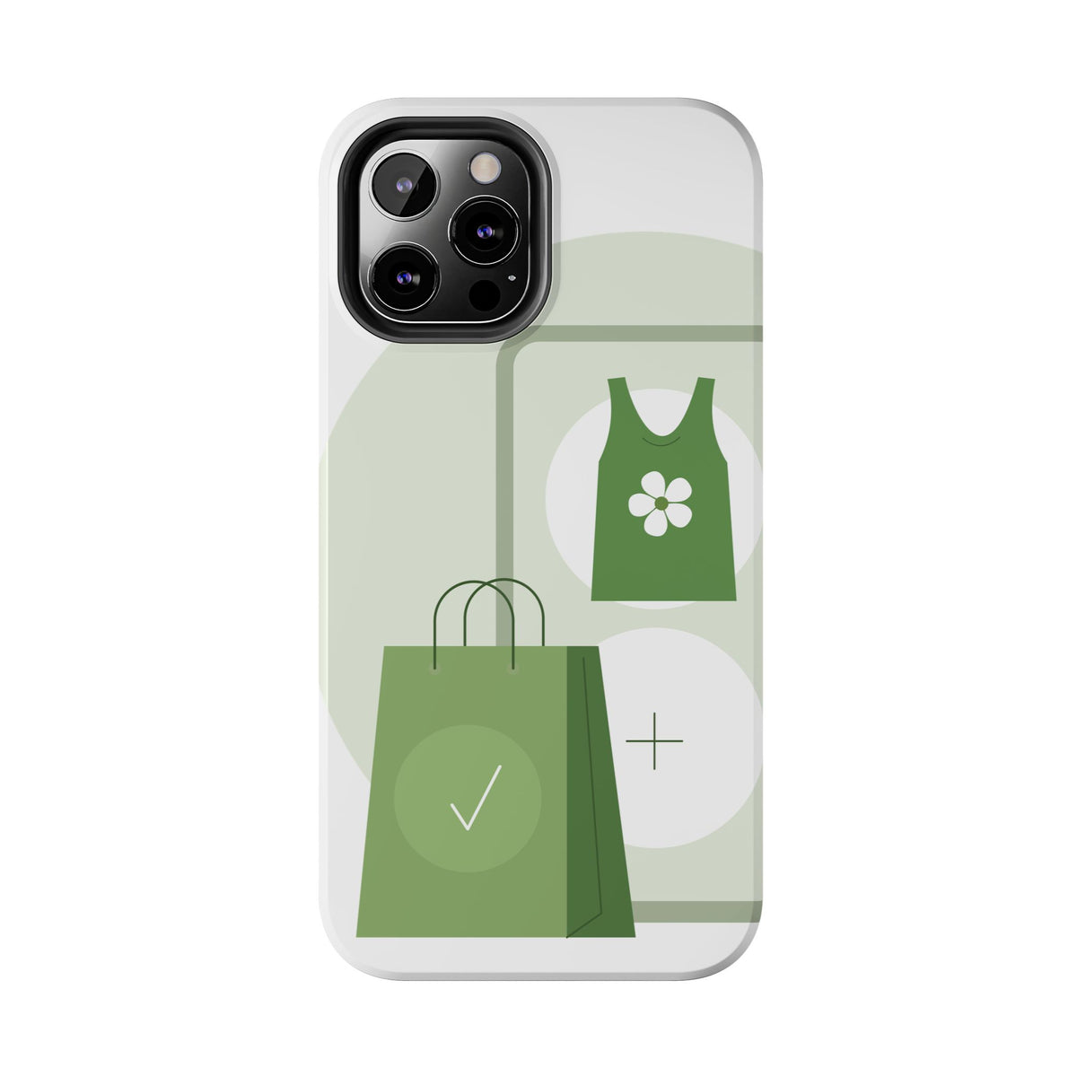 Green Shopping Icons Tough Phone Case — Eco Chic Protective Phone Cover