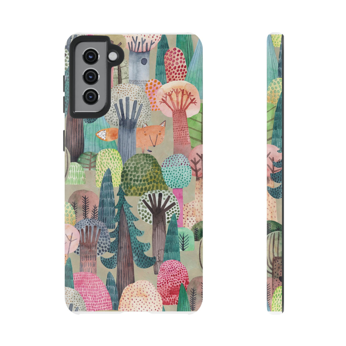 Woodland Fox Phone Case — Colorful Forest Art iPhone Cover