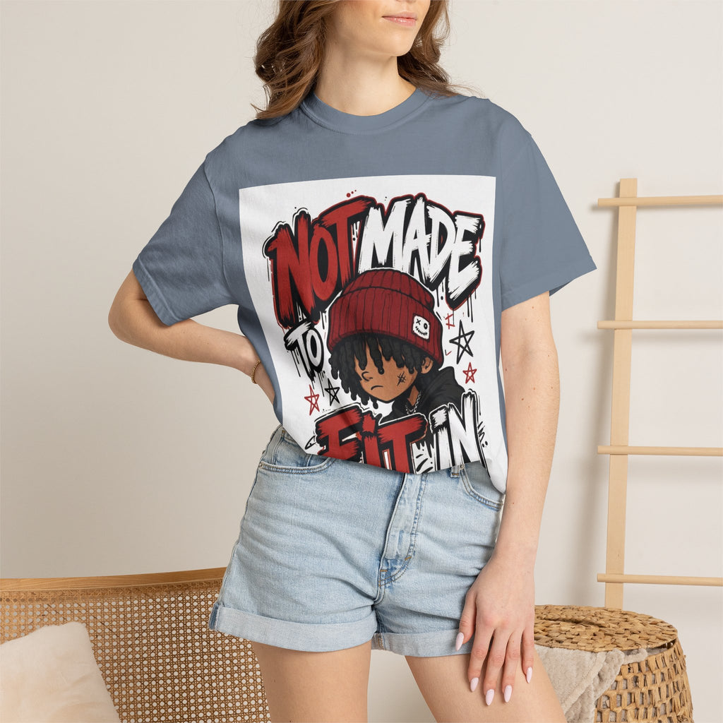 Not Made to Fit In Graphic T-Shirt — Streetwear Anime Statement Tee