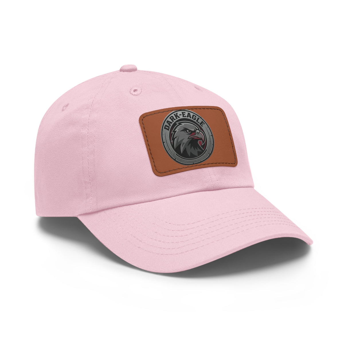 Leather Patch Dad Hat — ‘Dark Eagle’ Vintage Emblem Cap