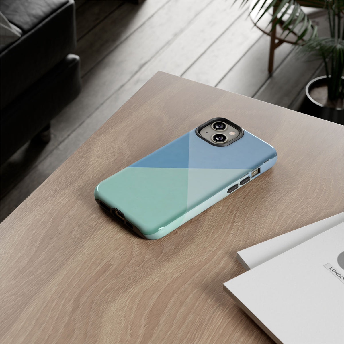 Geometric Mint & Sky Tough Phone Case