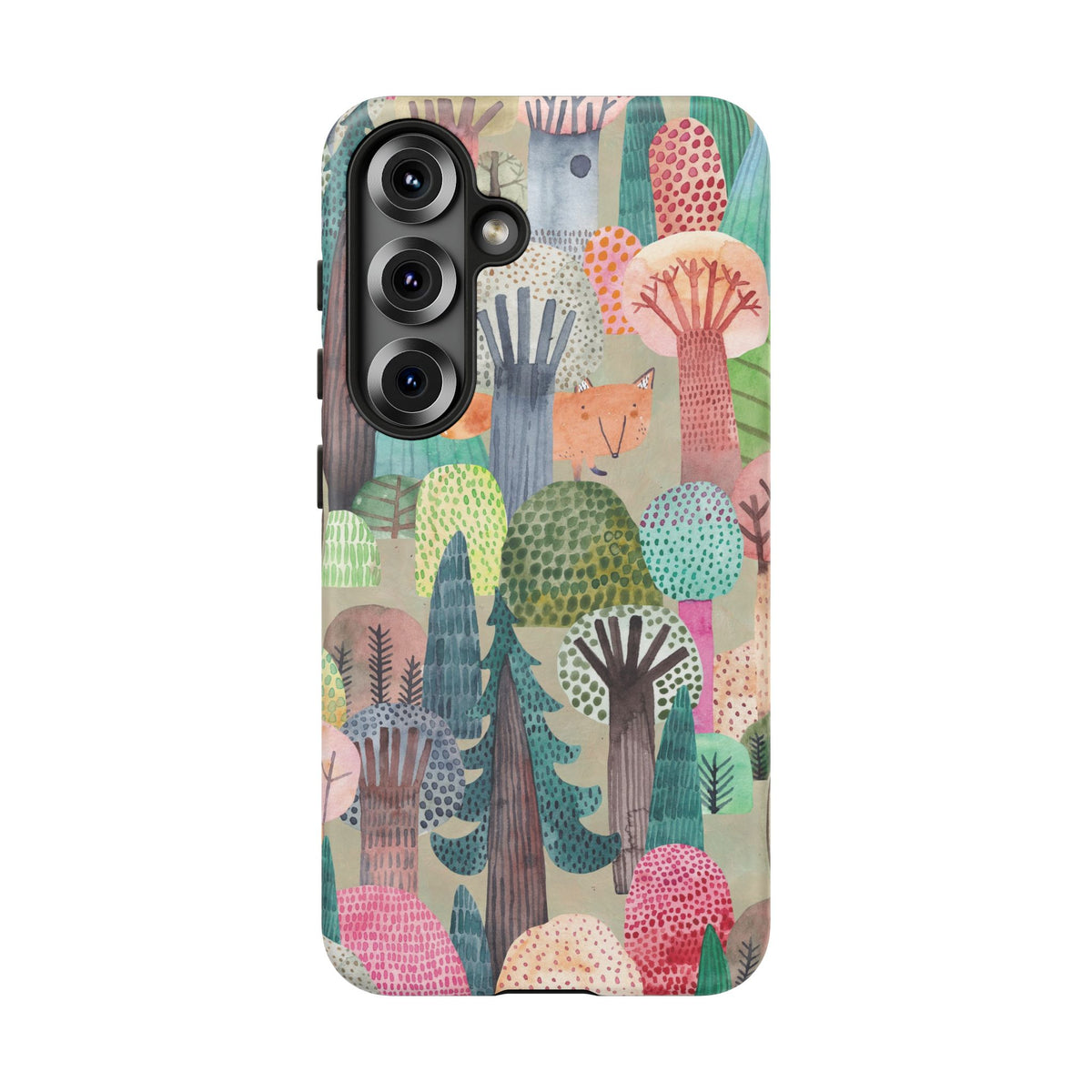 Woodland Fox Phone Case — Colorful Forest Art iPhone Cover