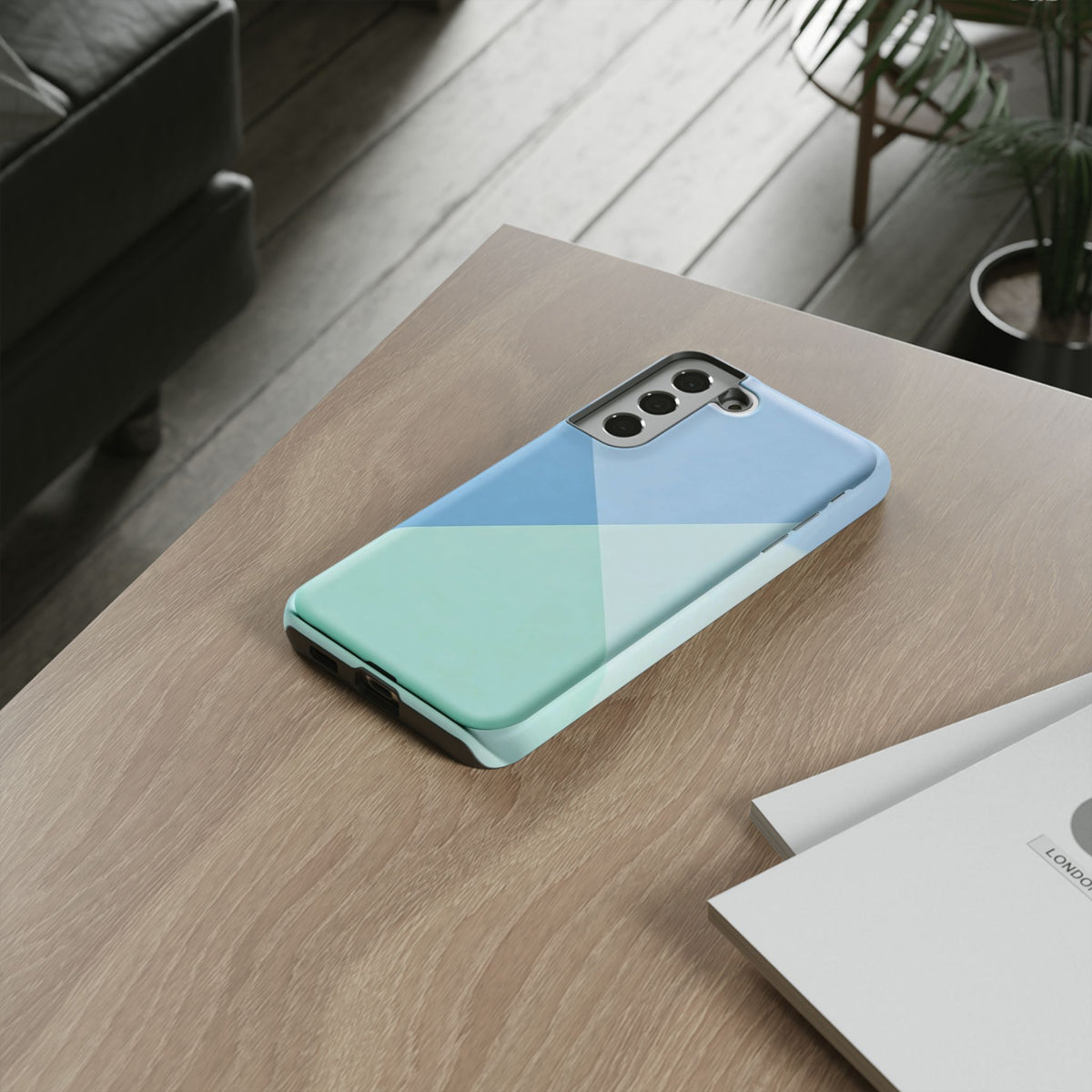 Geometric Mint & Sky Tough Phone Case