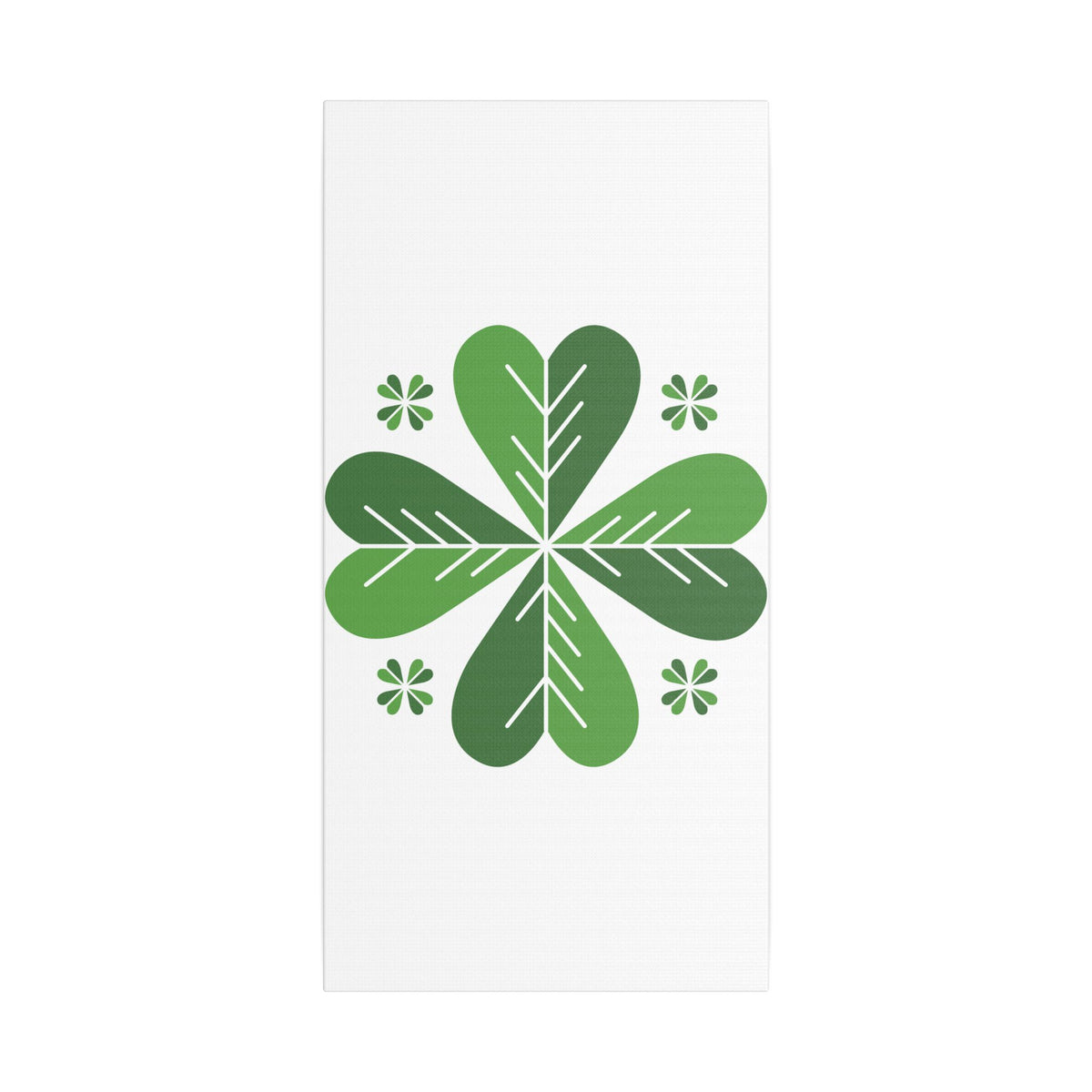 Green Clover Wall Art Canvas — Stretched Satin Botanical Print