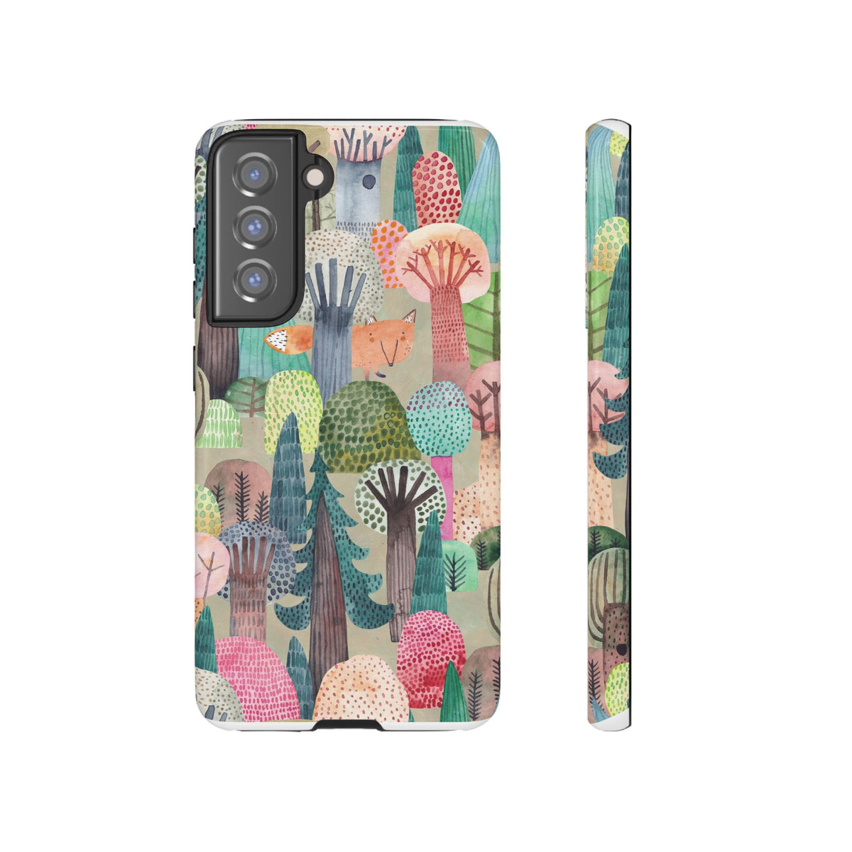Woodland Fox Phone Case — Colorful Forest Art iPhone Cover