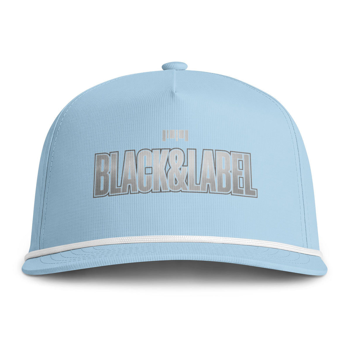 Snapback Hat — "Black & Label" Rope-Trim Sunwashed Cap