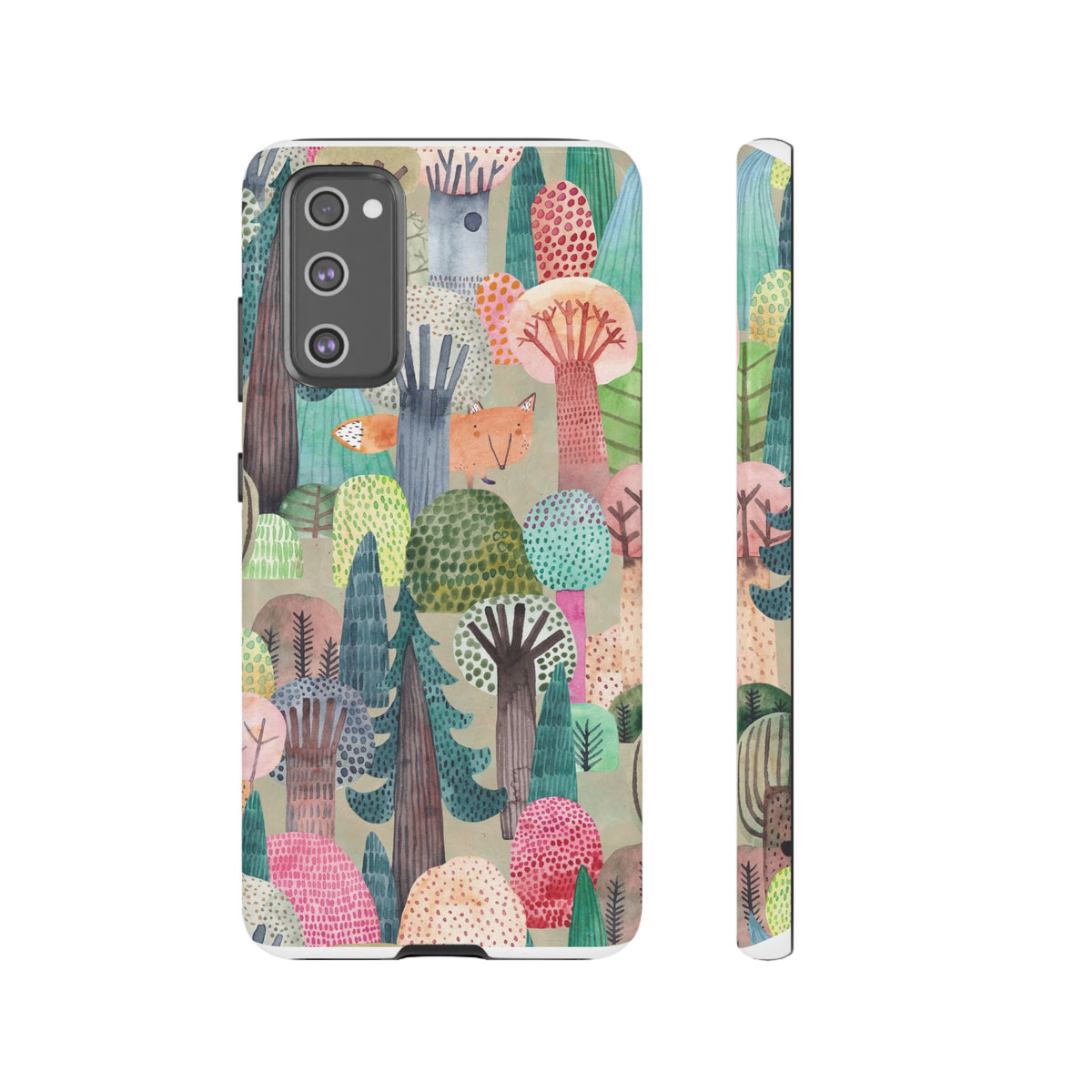 Woodland Fox Phone Case — Colorful Forest Art iPhone Cover