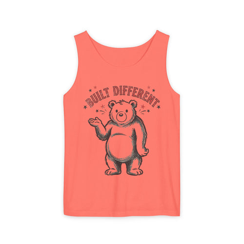 Built Different Bear Tank Top — Funny Graphic Summer Tank for Men & Women