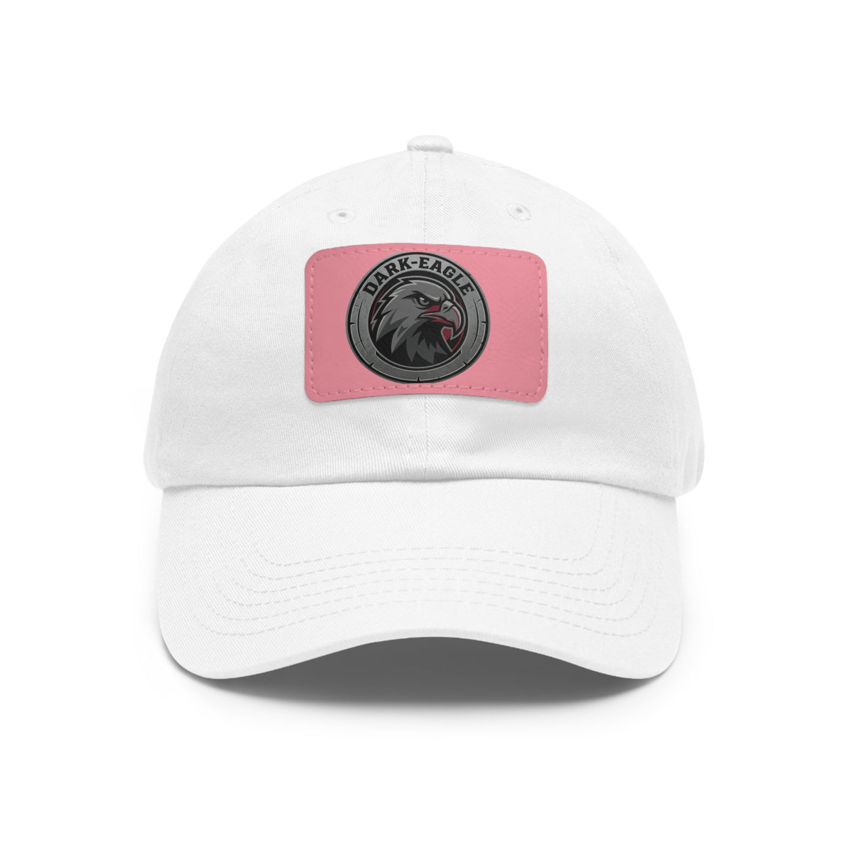 Leather Patch Dad Hat — ‘Dark Eagle’ Vintage Emblem Cap