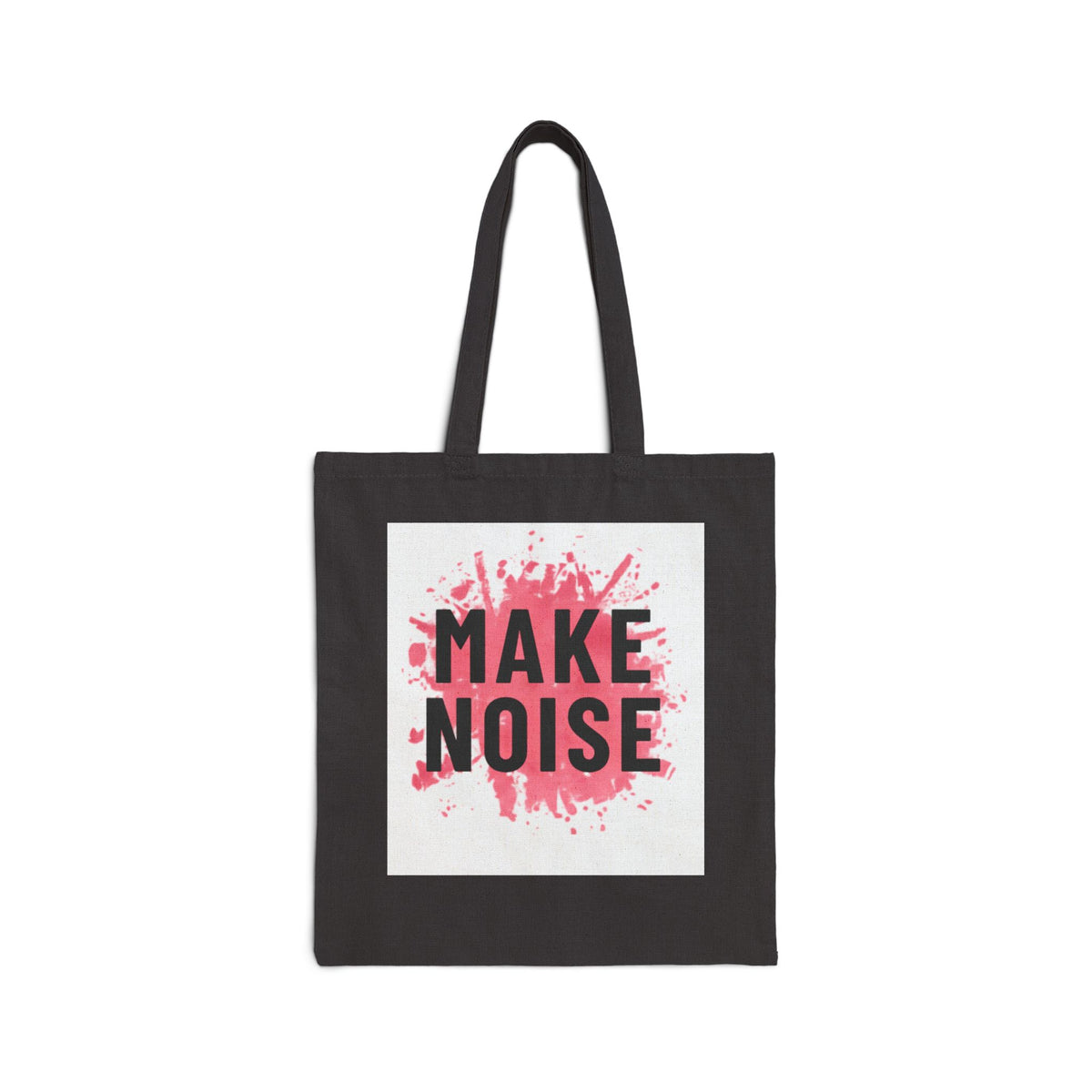 Tote de Lona "MAKE NOISE" — Bolso Estampado Rosa con Mensaje
