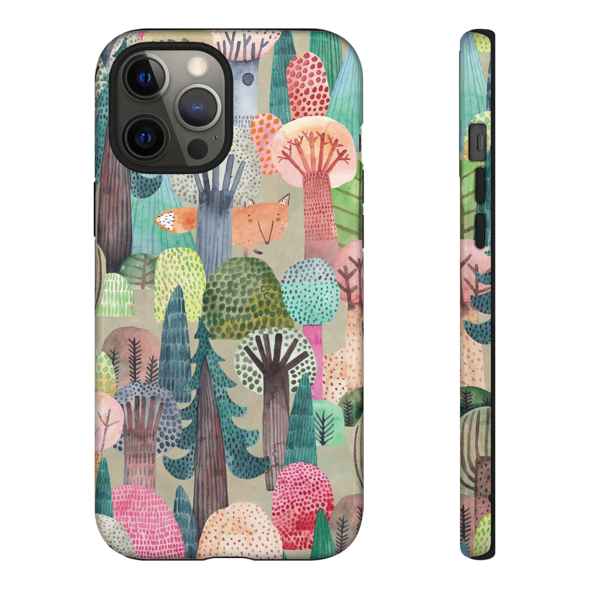 Woodland Fox Phone Case — Colorful Forest Art iPhone Cover