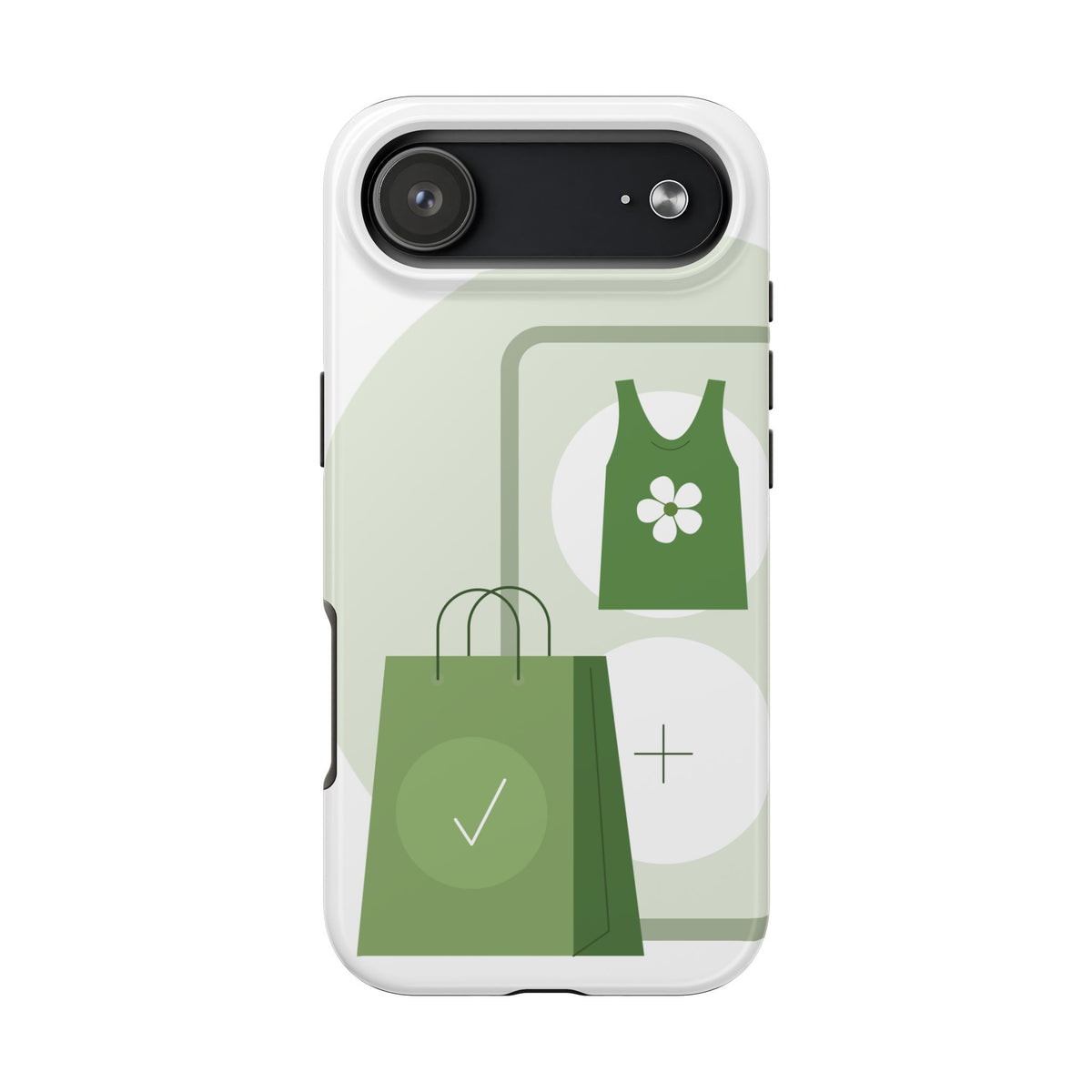 Green Shopping Icons Tough Phone Case — Eco Chic Protective Phone Cover