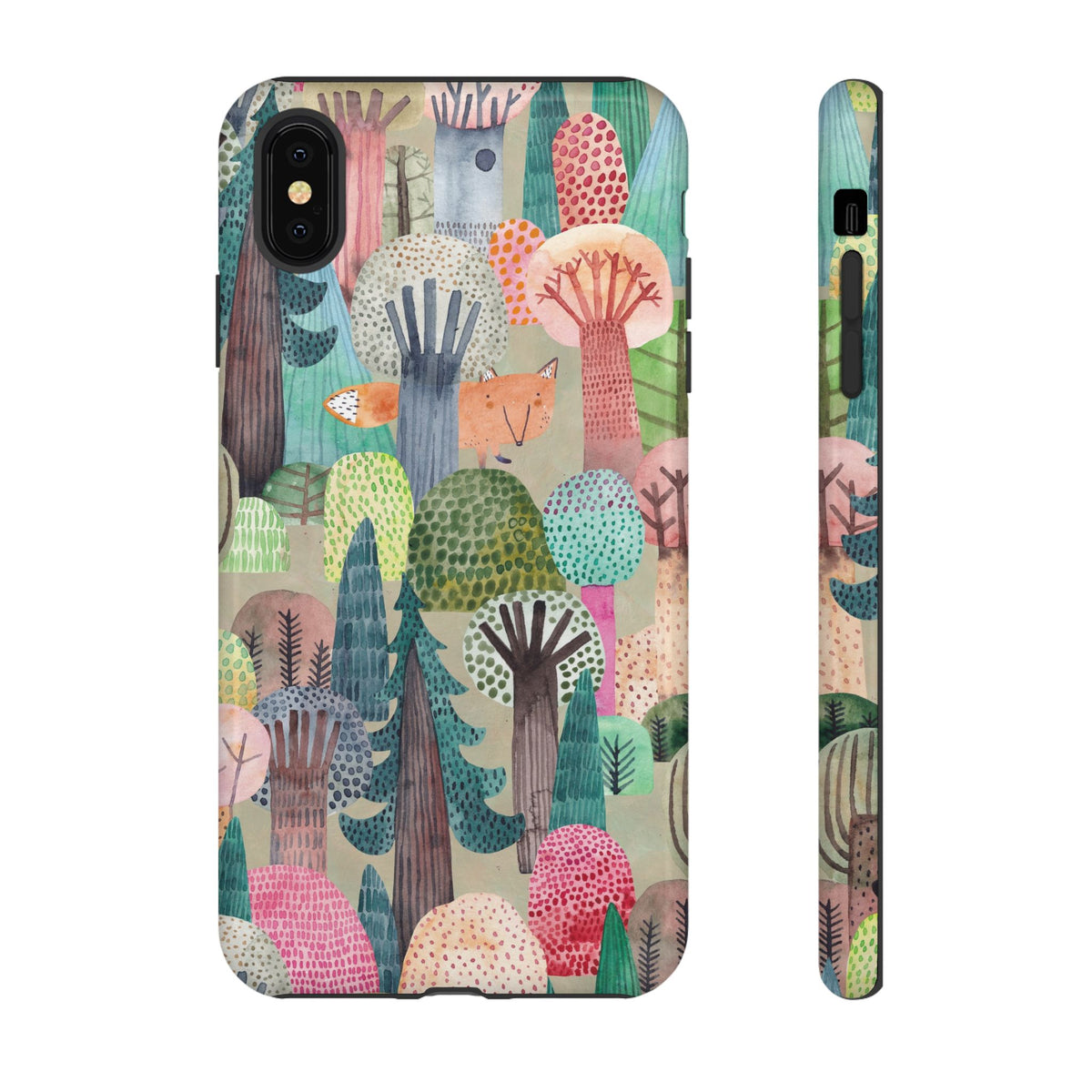 Woodland Fox Phone Case — Colorful Forest Art iPhone Cover