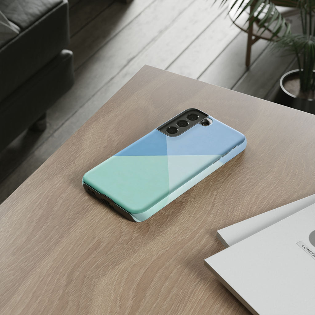 Geometric Mint & Sky Tough Phone Case