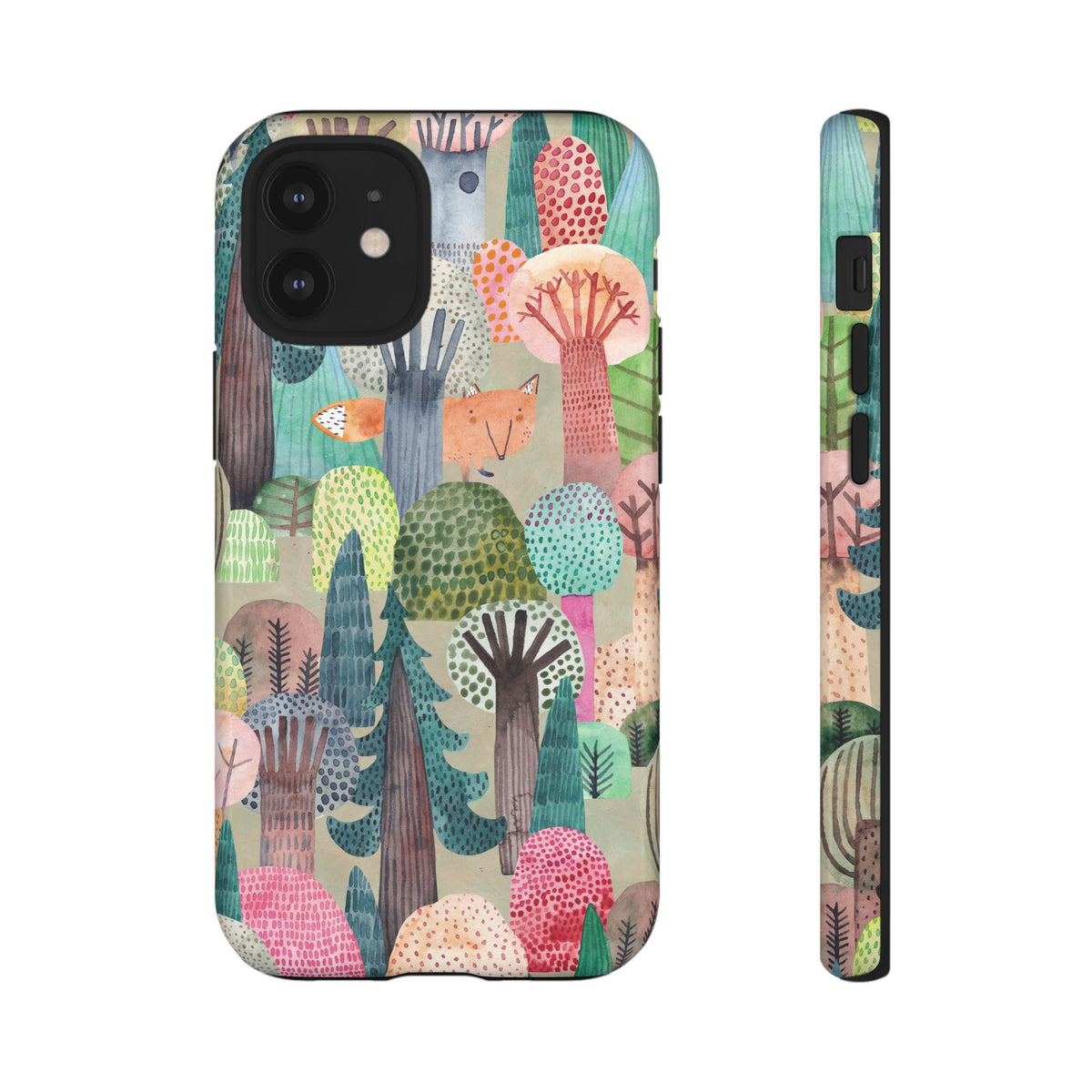 Woodland Fox Phone Case — Colorful Forest Art iPhone Cover