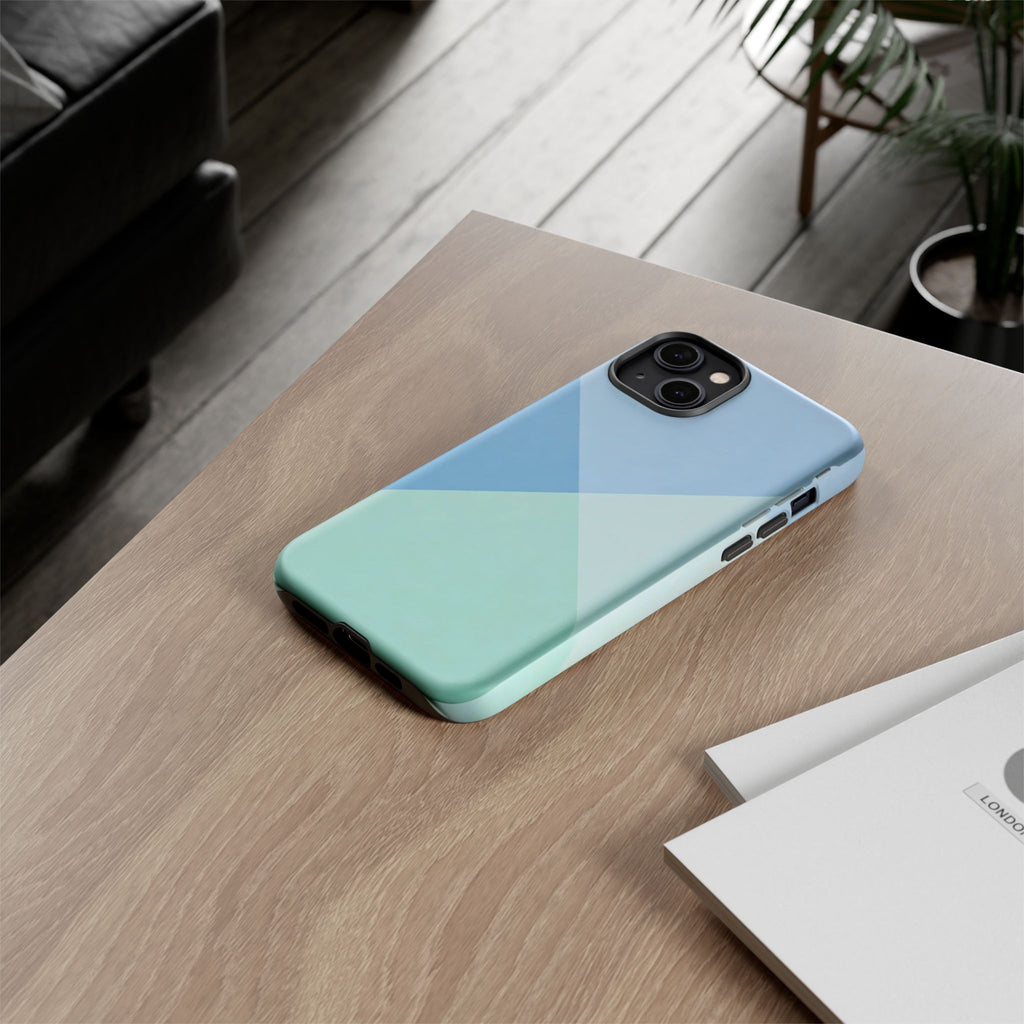 Geometric Mint & Sky Tough Phone Case