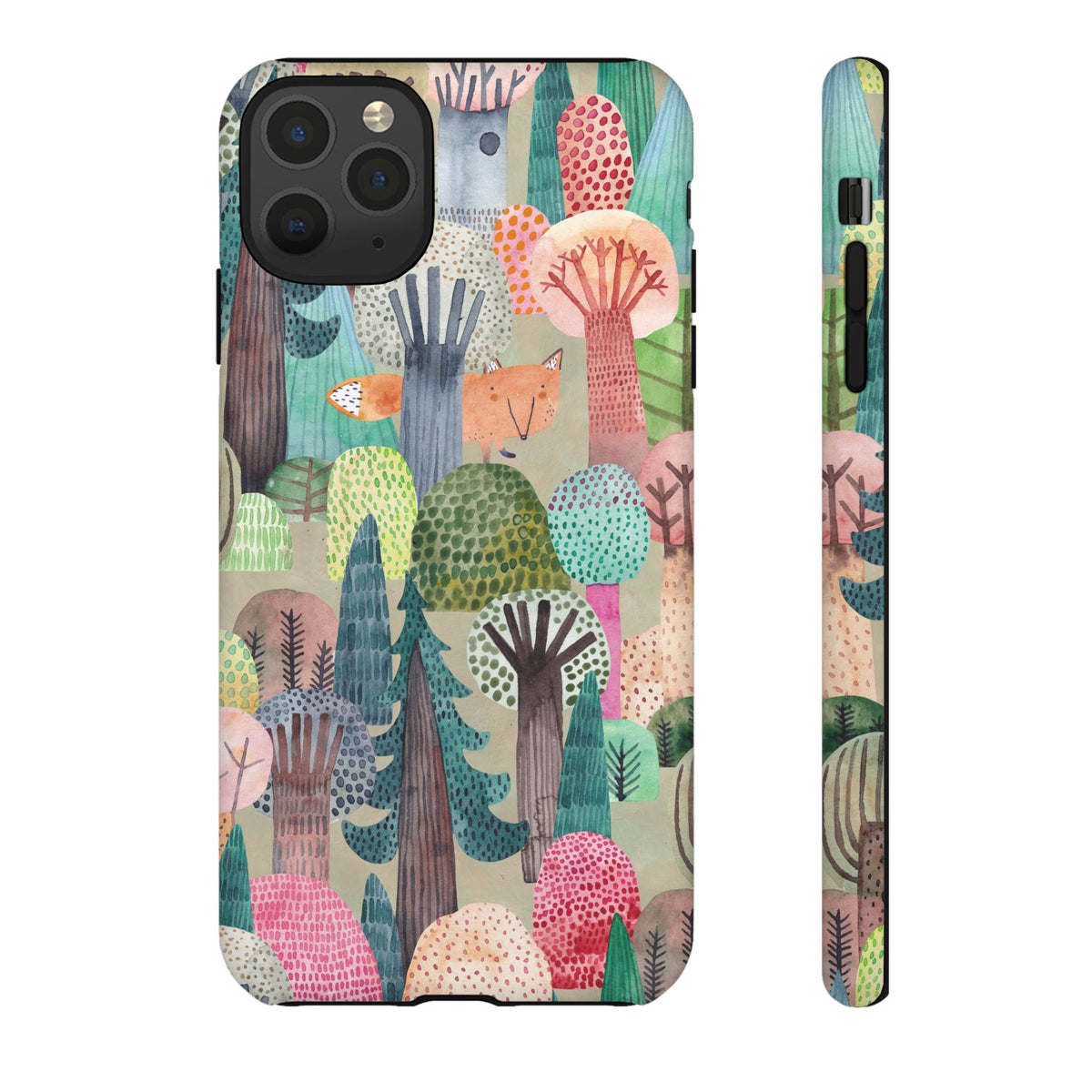 Woodland Fox Phone Case — Colorful Forest Art iPhone Cover