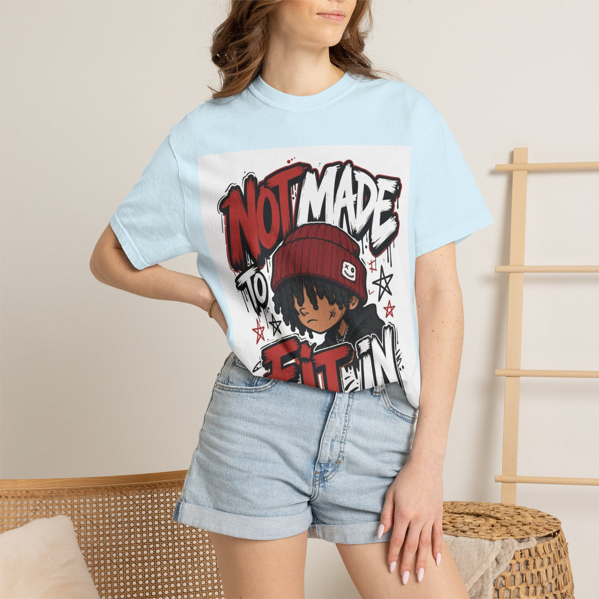 Not Made to Fit In Graphic T-Shirt — Streetwear Anime Statement Tee
