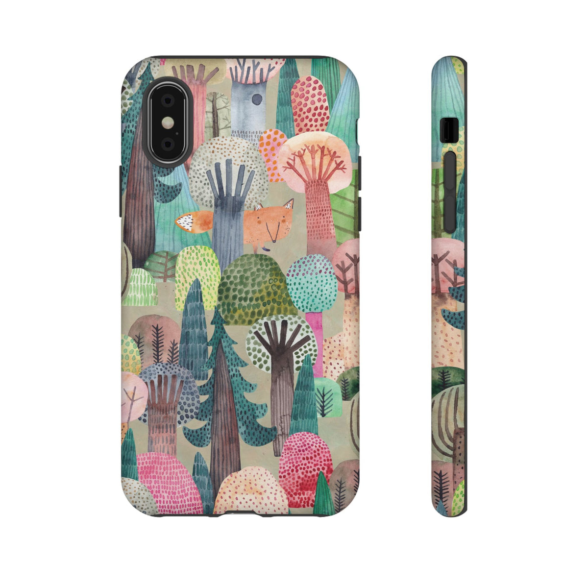 Woodland Fox Phone Case — Colorful Forest Art iPhone Cover
