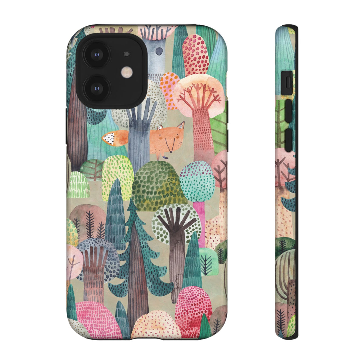 Woodland Fox Phone Case — Colorful Forest Art iPhone Cover