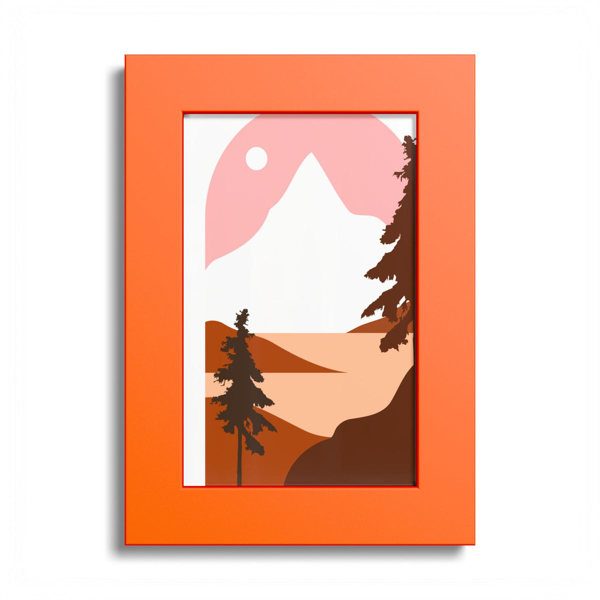 Minimalist Mountain Poster — Colored Frame Wall Art
