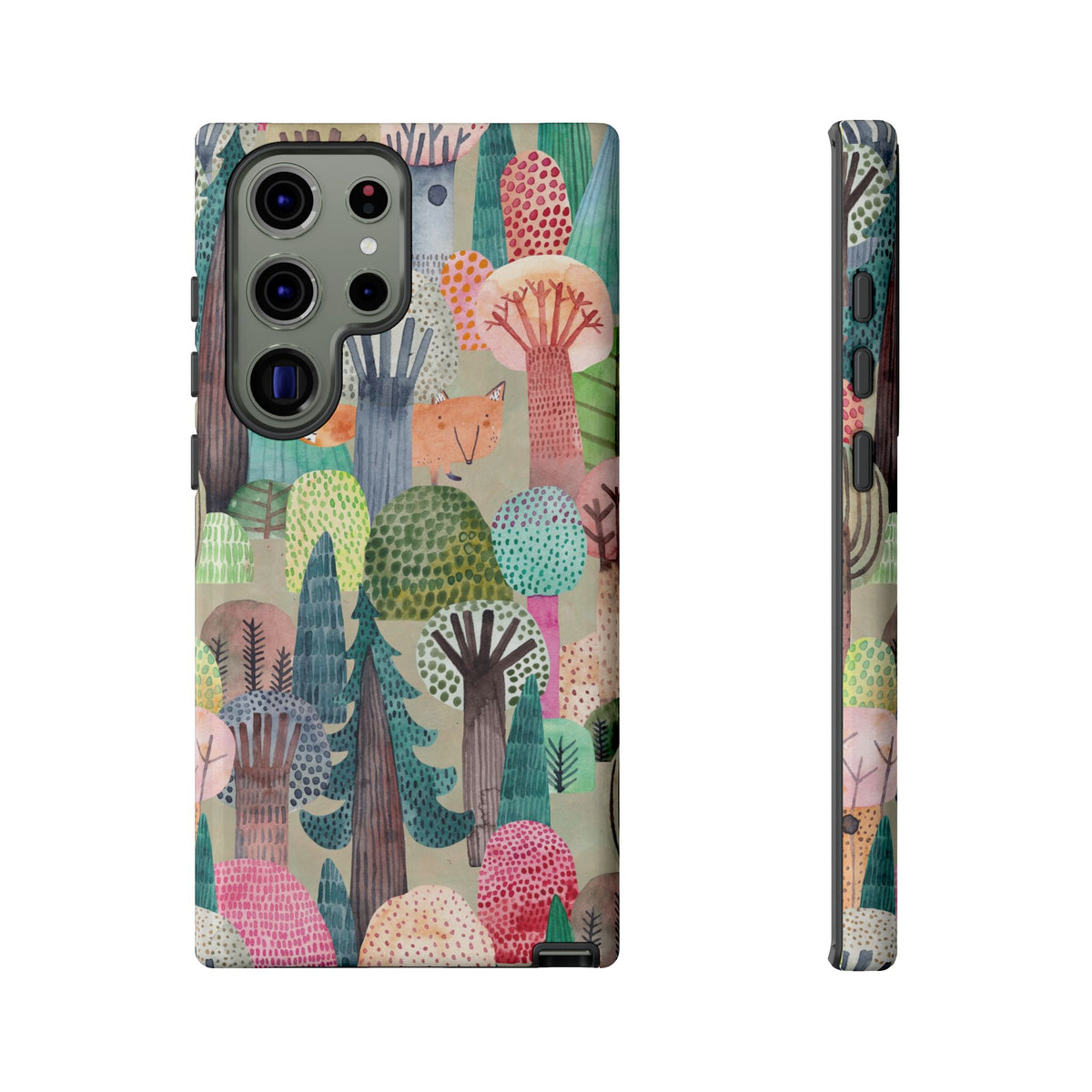 Woodland Fox Phone Case — Colorful Forest Art iPhone Cover
