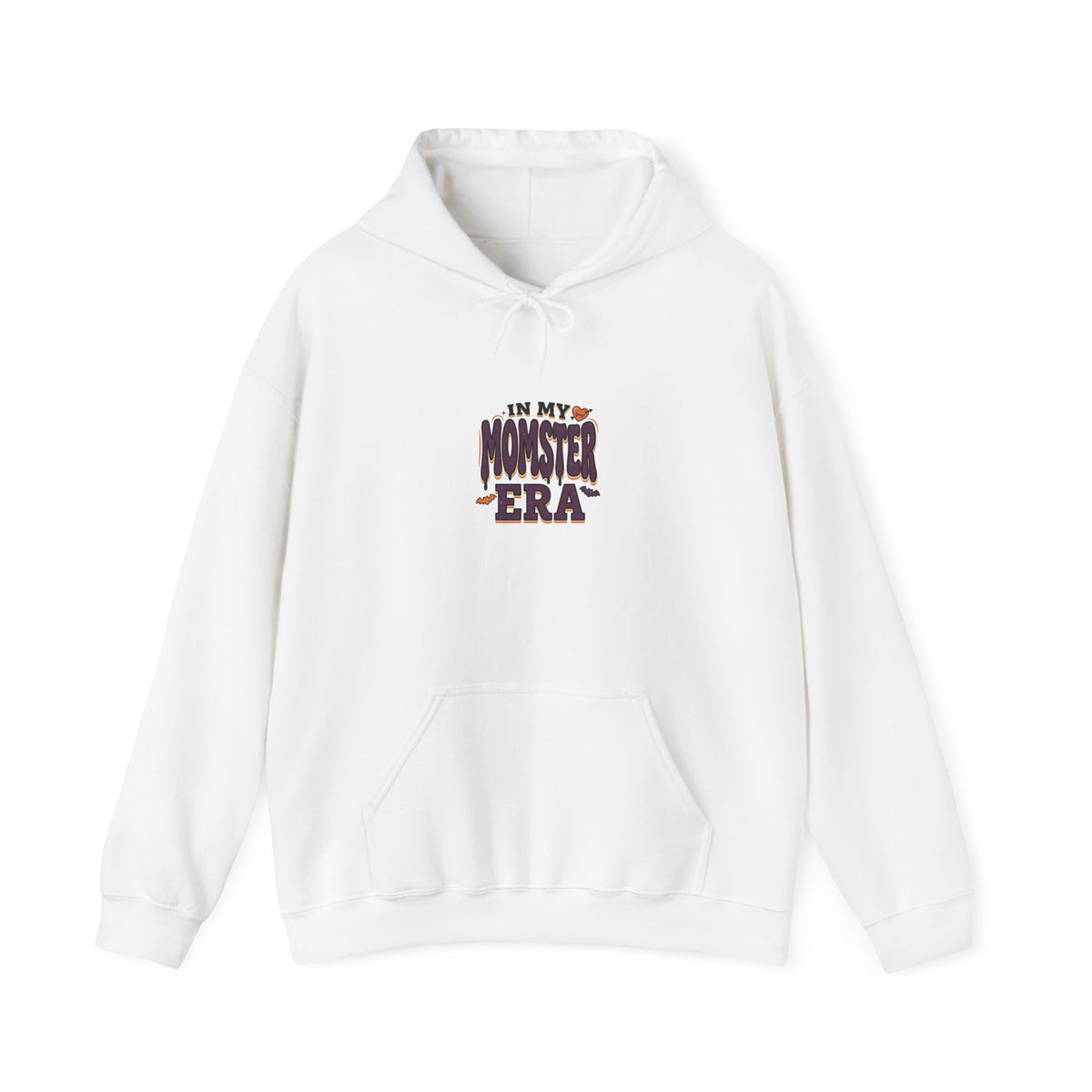 Momster Era Hoodie | Halloween mom, spooky lettering, bats, purple orange