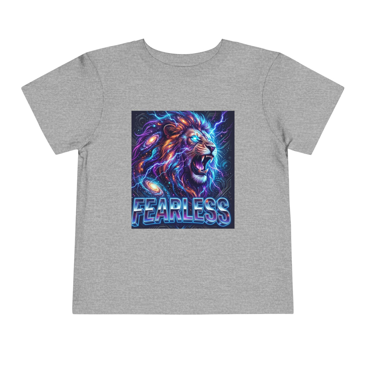 Fearless Neon Lion Toddler Tee — Bold Graphic Kids Shirt