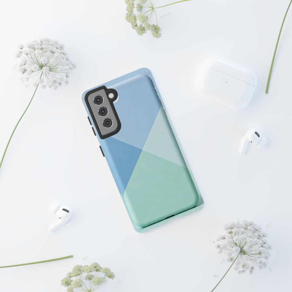 Geometric Mint & Sky Tough Phone Case