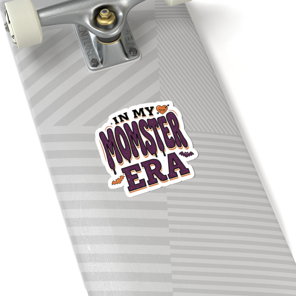 Momster Era Kiss-Cut Sticker | Halloween mom, purple orange bats