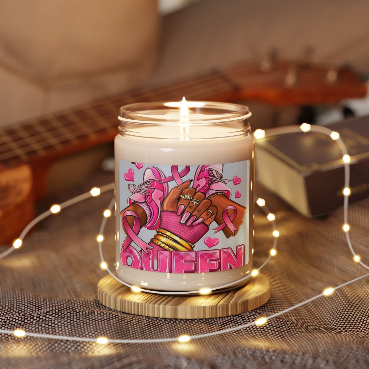 Breast Cancer Awareness 'Queen' Scented Soy Candle — 9oz Pink Ribbon Gift