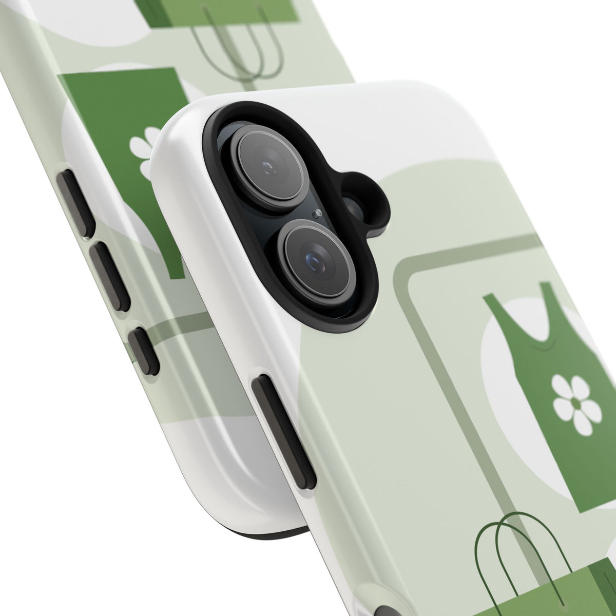 Green Shopping Icons Tough Phone Case — Eco Chic Protective Phone Cover