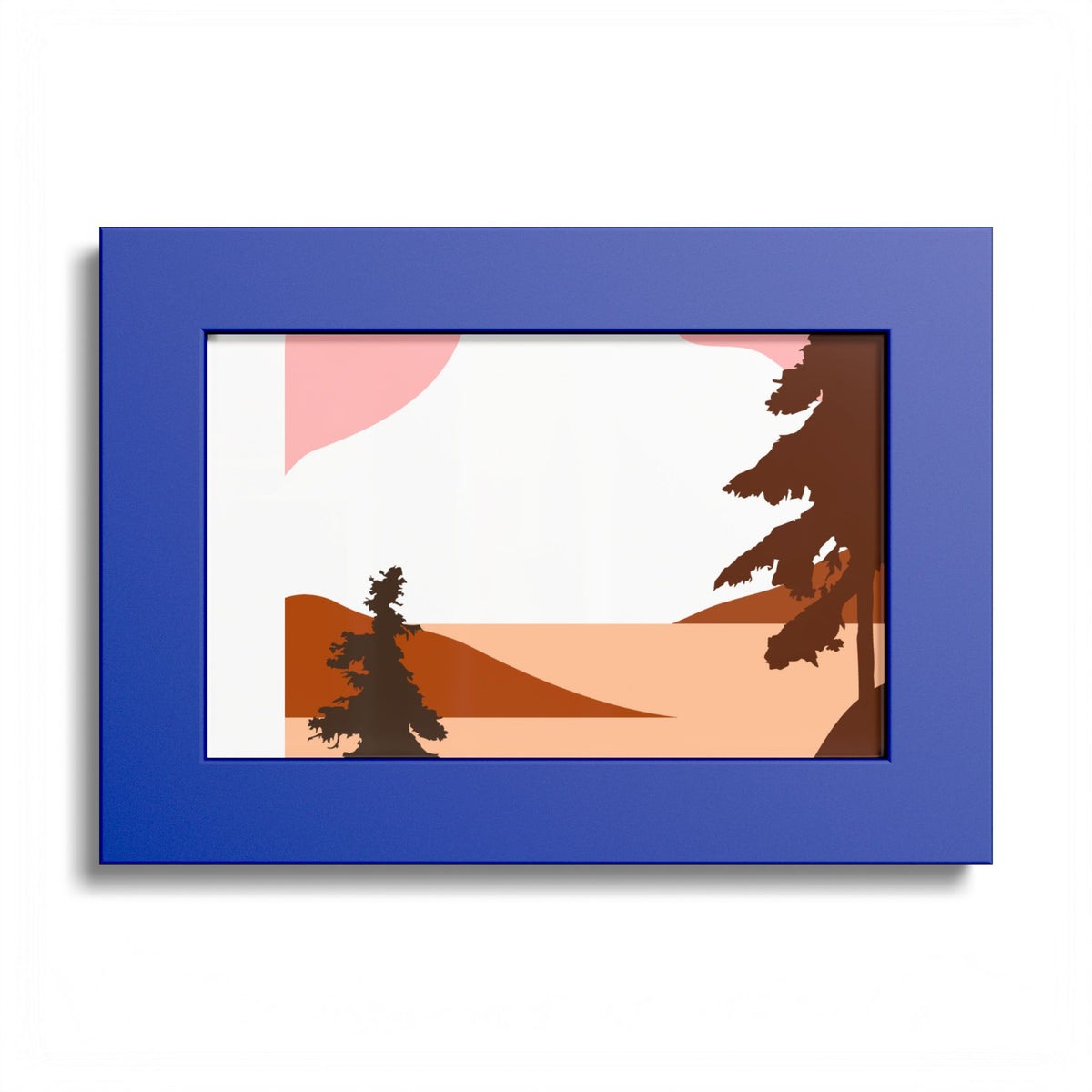 Minimalist Mountain Poster — Colored Frame Wall Art