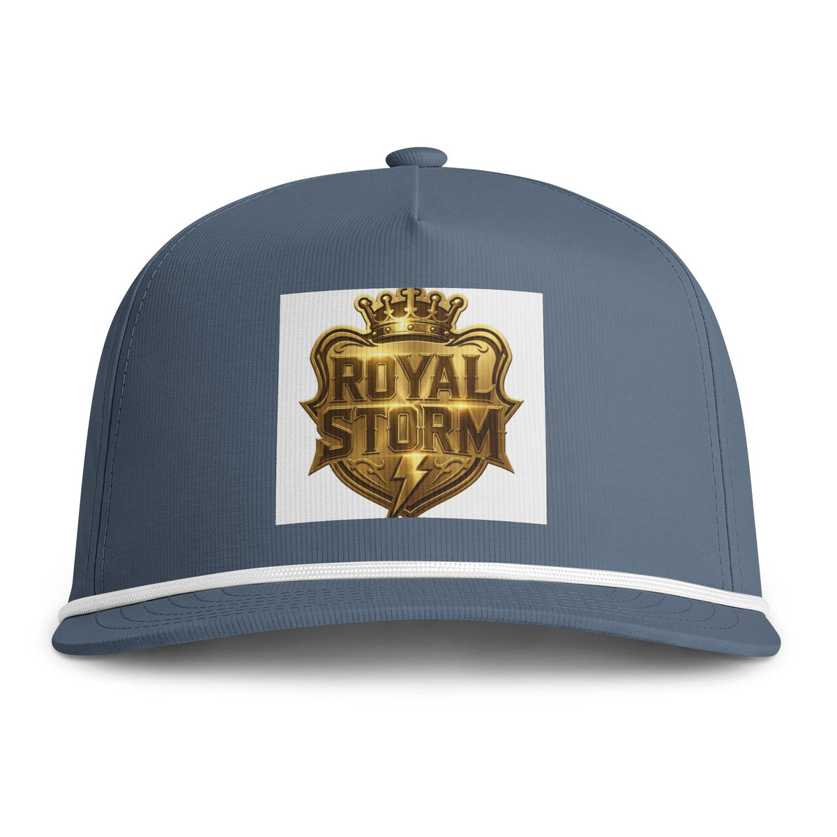 Royal Storm Patch Cap — Vintage Crest Embroidered Rope Trucker Hat