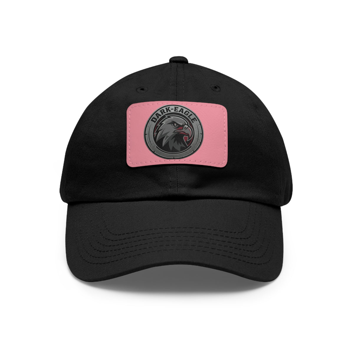 Leather Patch Dad Hat — ‘Dark Eagle’ Vintage Emblem Cap