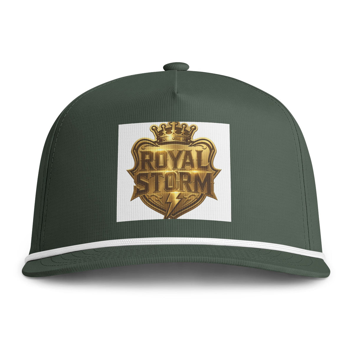 Royal Storm Patch Cap — Vintage Crest Embroidered Rope Trucker Hat